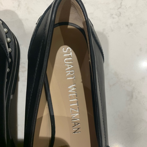 Stuart Weitzman brand new Mila Lift Pearl black leather Loafer. - Picture 3 of 6